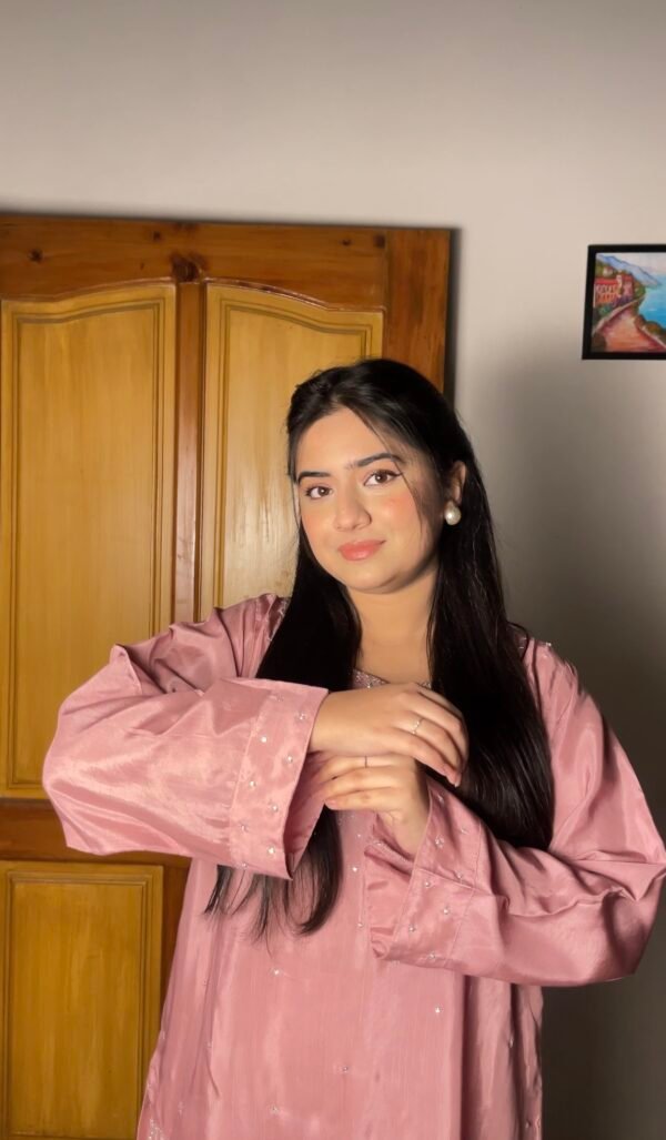 Raw Silk hand work Semi Formal 2Pc Set.