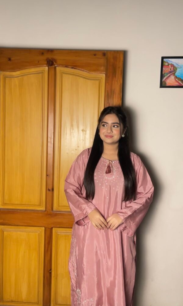 Raw Silk hand work Semi Formal 2Pc Set.