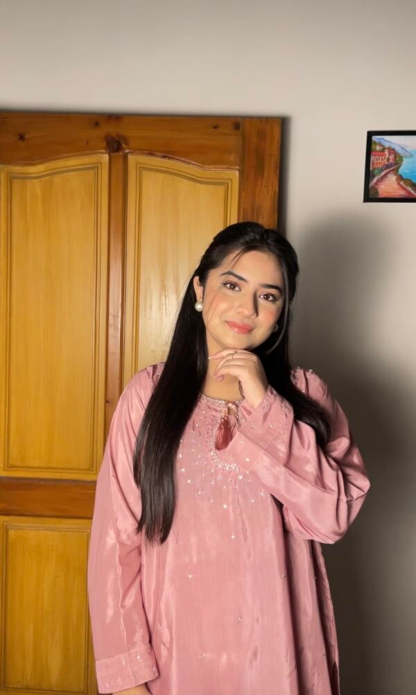 Raw Silk hand work Semi Formal 2Pc Set.