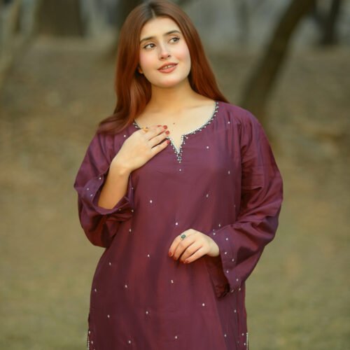 IMG_3797 Raw Silk Hand Embroidered Co-Ordinate Set.