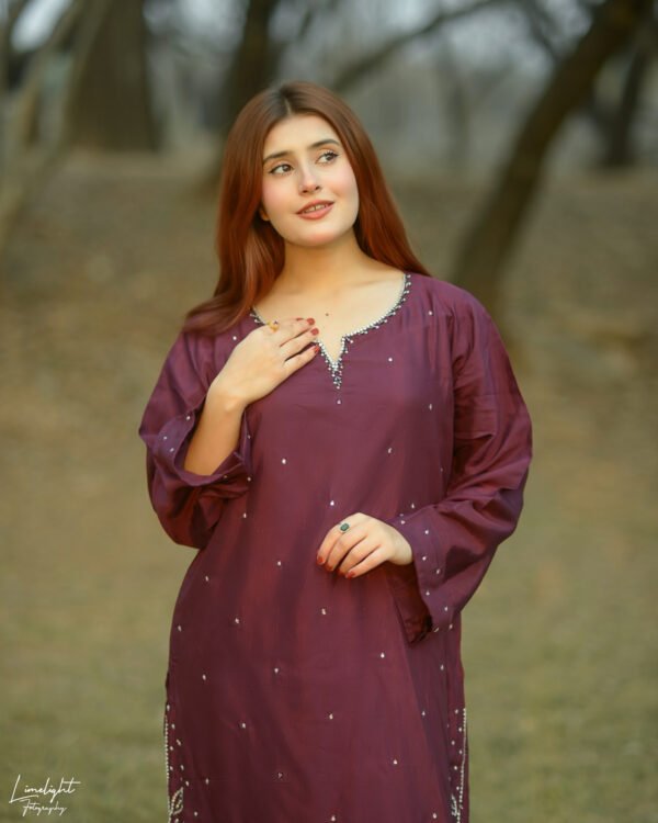 Raw Silk Hand Embroidered Co-Ordinate Set.