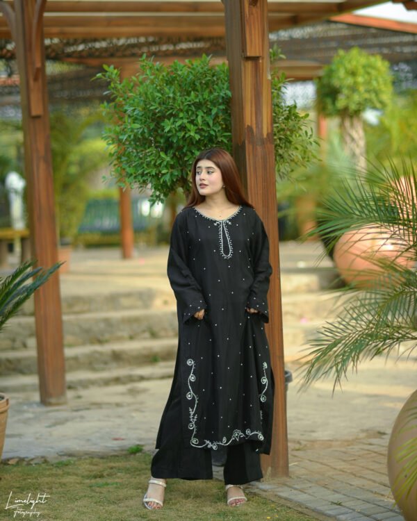 Raw Silk Hand Embroidered Co-Ordinate Set.