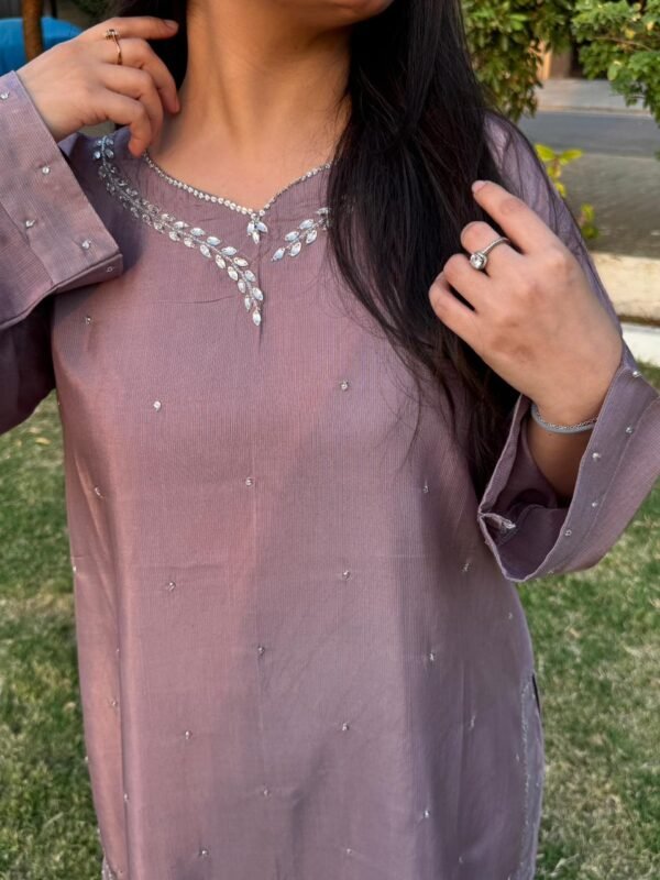 Raw Silk Hand Embroidered Co-Ordinate Set.