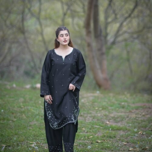 Raw Silk Hand Embroidered Co-Ordinate Set.