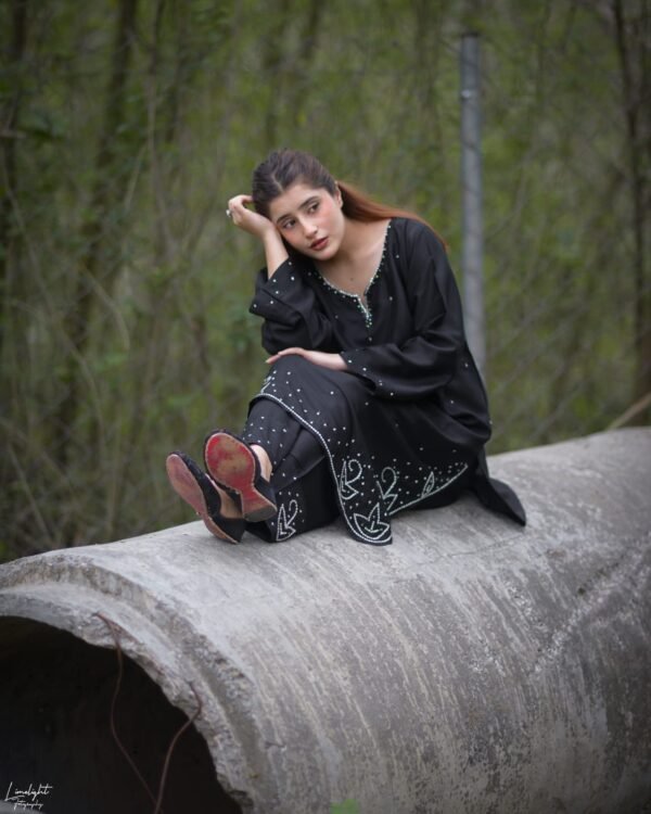 Raw Silk Hand Embroidered Co-Ordinate Set.